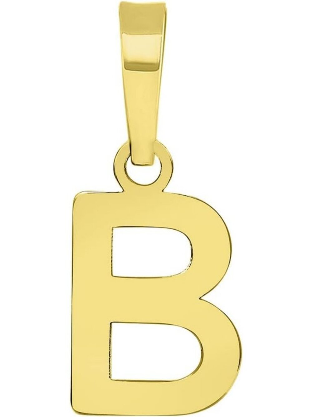 Dainty 14k Yellow Gold Mini Initial Charm Pendant - Uppercase Block Letter